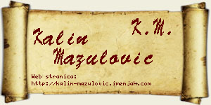 Kalin Mazulović vizit kartica